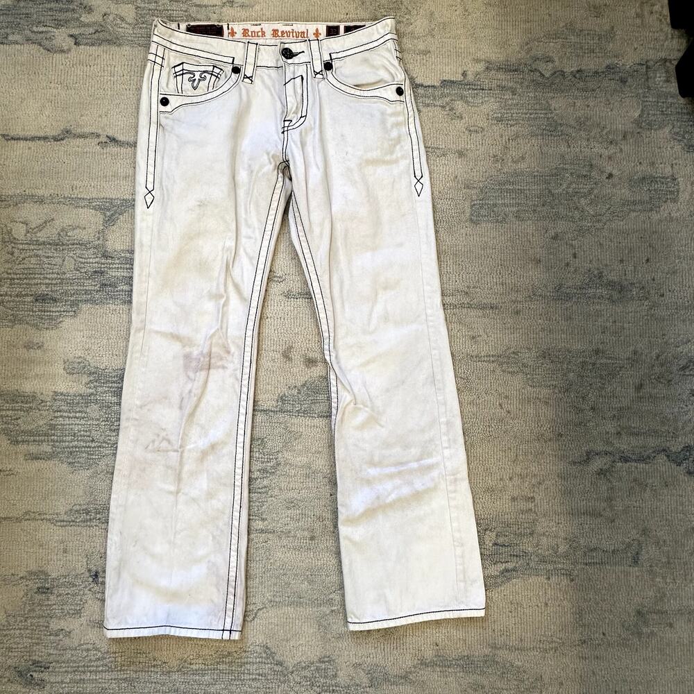 Rock Revival White Nick Boot Jeans 32x32